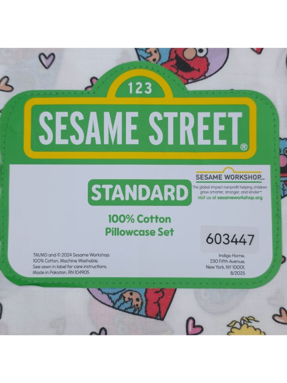 Sesame Street Cotton 2 Pk Standard Pillowcase Set Elmo Cookie Monster & Big Bird - Picture 3 of 6